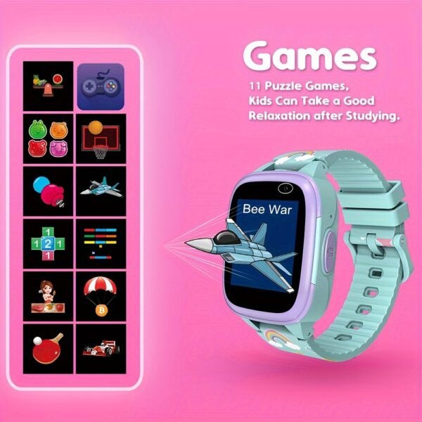 youngsters's smart game watch with music playback, photography, video recording, recording, pedometer, alarm clock, flashlight, 11 puzzle games, suitable for youngsters aged 4 12, birthday gift, holiday gift
