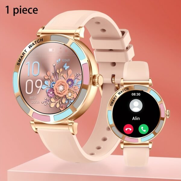 women's smart watch, 1.27 inch hd touch screen, with answer and make calls, message notification, more than 100 sports modes, pedometer outdoor activity fitness report ip67 fashion smart watch, suitable for ios/android mobile phones