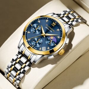 montre guanqin pour femme, style mécanique entièrement automatique, chronographe multifonctionnel, montre de sport casual lumineuse pour étudiantes