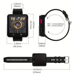 lokmat appllp 2 max android smart watch phone with detachable band, 4g/5g dual camera, video calls, type c charging, 3gb ram, android 11, gps/nfc/wi fi, 1200mah battery for fitness & daily use, daily wearable tech | sleek modern watch | highresolution screen, smart watch for android phones
