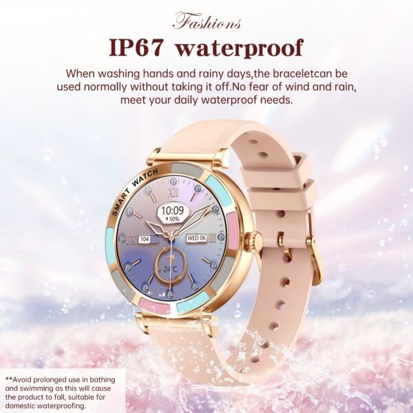 women's smart watch, 1.27 inch hd touch screen, with answer and make calls, message notification, more than 100 sports modes, pedometer outdoor activity fitness report ip67 fashion smart watch, suitable for ios/android mobile phones