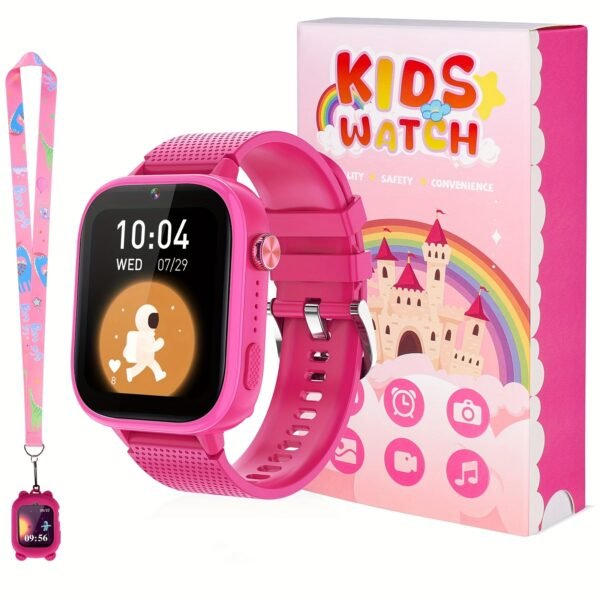 topchances 4g kids smart watch with sim card, fashionable digital display, 47 games, two way calling, sos emergency button, rechargeable lithium polymer battery, usb charging, wi fi enabled, ideal christmas gift for children