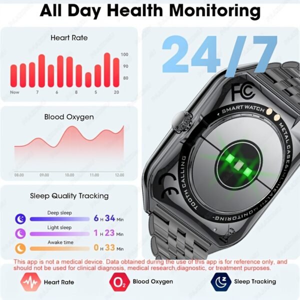 ultra thin 1.96" smartwatch 2.5d curved full touch screen smart bracelet with answer/make call, message reminder, multiple sports modes, camera control/music compatible android & iphone, smart fitness watch