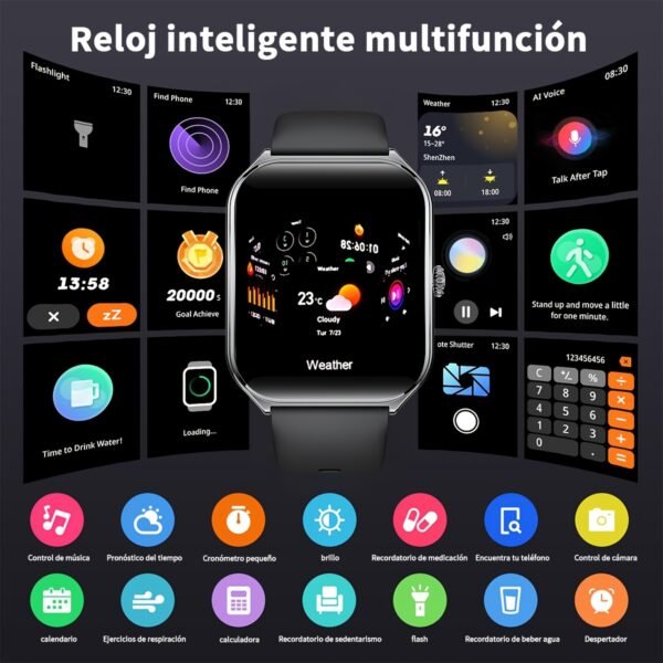 ultra thin smartwatch 1.93" full touch curved screen smart bracelet with answer/make call, message reminder, multiple sports modes, camera control/music, compatible android & iphone, smart fitness watch for men/women friend gift, birthday gift