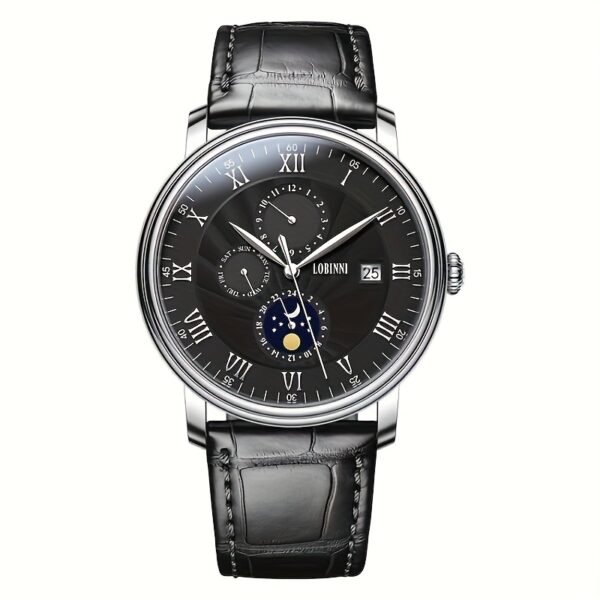 lobinni hot deal fashion luxury stainless steel strap mechanical sports men's watch, no battery required