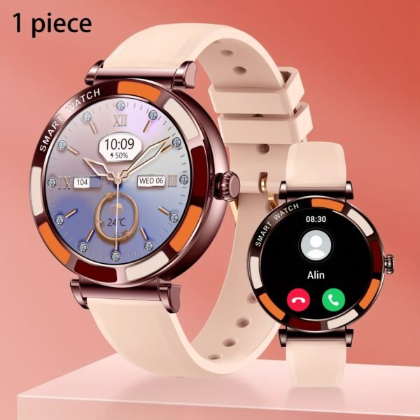 women's smart watch, 1.27 inch hd touch screen, with answer and make calls, message notification, more than 100 sports modes, pedometer outdoor activity fitness report ip67 fashion smart watch, suitable for ios/android mobile phones