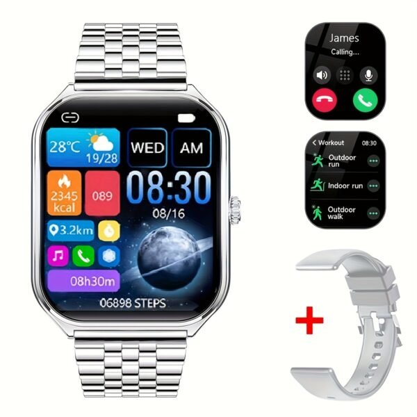 ultra thin smartwatch 1.93" full touch curved screen smart bracelet with answer/make call, message reminder, multiple sports modes, camera control/music, compatible android & iphone, smart fitness watch for men/women friend gift, birthday gift