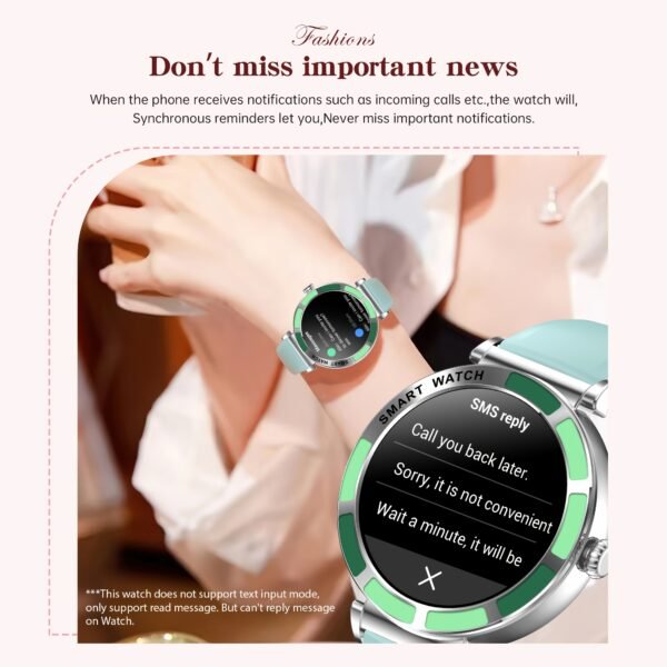 women's smart watch, 1.27 inch hd touch screen, with answer and make calls, message notification, more than 100 sports modes, pedometer outdoor activity fitness report ip67 fashion smart watch, suitable for ios/android mobile phones