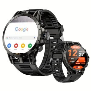 lokmat appllp 4 android smart watch with rotating camera, round amoled touch display 4g network smart band
