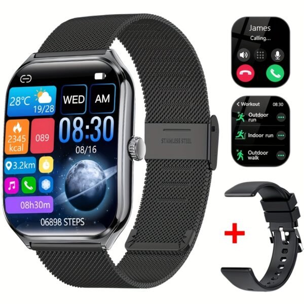 ultra thin smartwatch 1.93" full touch curved screen smart bracelet with answer/make call, message reminder, multiple sports modes, camera control/music, compatible android & iphone, smart fitness watch for men/women friend gift, birthday gift