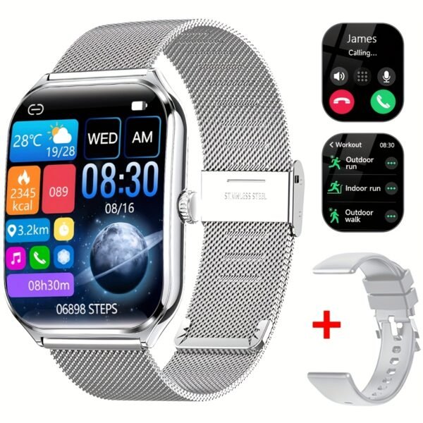 ultra thin smartwatch 1.93" full touch curved screen smart bracelet with answer/make call, message reminder, multiple sports modes, camera control/music, compatible android & iphone, smart fitness watch for men/women friend gift, birthday gift