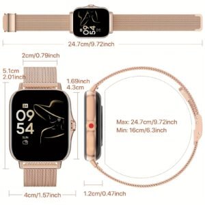 montre connectée intelligente pour femmes et hommes, répondre/passer des appels, notifications de messages, compatible avec les téléphones iphone/android, écran tactile de 1.69 pouce, plusieurs cadrans de montre à changer et à prendre en charge le bricolage, montre intelligente de suivi de la condition physique, comptage des pas, calories, distance, différents modes sportifs, bracelet intelligent de sport élégant, sommeil, météo, musique, prise de photos, réveil, chronométrage