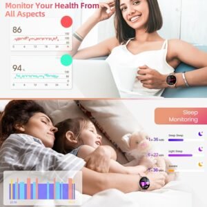little meatball, smart watch for men and women, fitness and sports tracking (answer/dial), /sedentary reminder/message reminder, 100+ sports modes, activity tracker for android for iphone, valentine's day quality gift for boyfriend/girlfriend/family