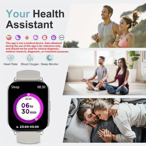 elegant pink silicone smartwatch with 2.01" full touch screen, wireless 5.2, features call answering, message notifications, sleep & exercise tracking, usb rechargeable ideal halloween gift for men & women, smartwatch notifications|elegant smartwatch|curved display, vosoirsi