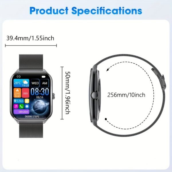 ultra thin smartwatch 1.93" full touch curved screen smart bracelet with answer/make call, message reminder, multiple sports modes, camera control/music, compatible android & iphone, smart fitness watch for men/women friend gift, birthday gift