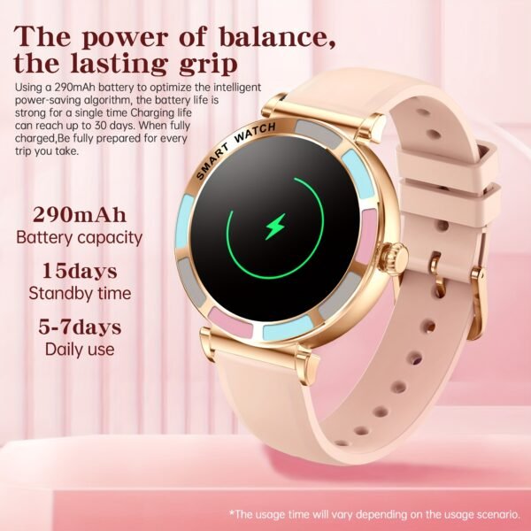 women's smart watch, 1.27 inch hd touch screen, with answer and make calls, message notification, more than 100 sports modes, pedometer outdoor activity fitness report ip67 fashion smart watch, suitable for ios/android mobile phones