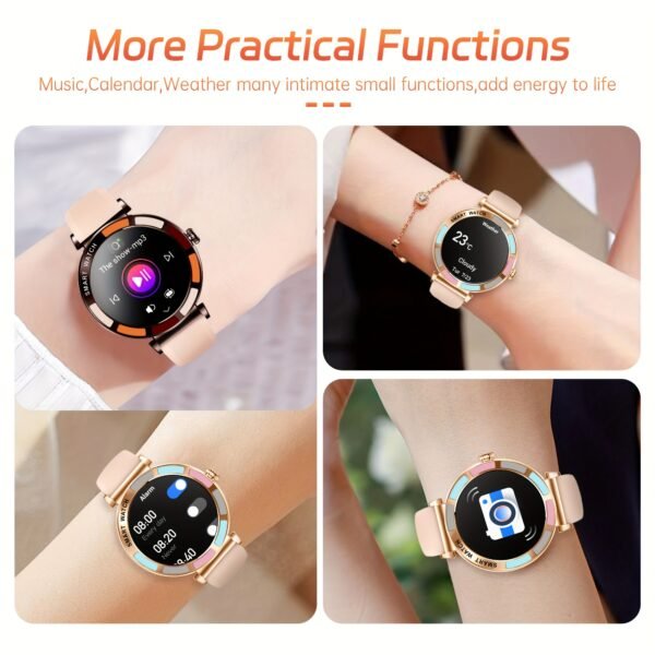 women's smart watch, 1.27 inch hd touch screen, with answer and make calls, message notification, more than 100 sports modes, pedometer outdoor activity fitness report ip67 fashion smart watch, suitable for ios/android mobile phones