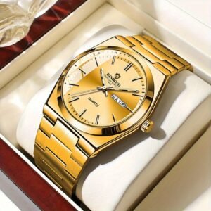 1pcs binbond montre à quartz tendance pour homme, style décontracté, calendrier double, fine