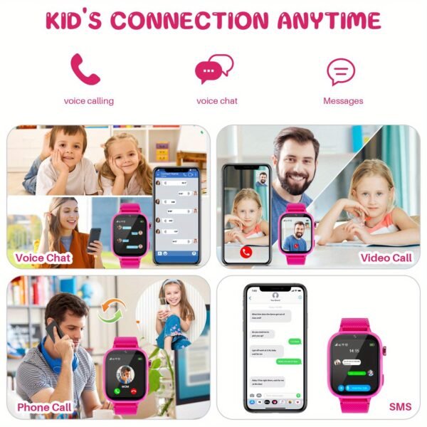 topchances 4g kids smart watch with sim card, fashionable digital display, 47 games, two way calling, sos emergency button, rechargeable lithium polymer battery, usb charging, wi fi enabled, ideal christmas gift for children